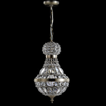 Regina Crystal/Metal Empire LED Pendant - JONATHAN Y